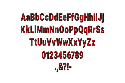 Mini Block FONT satin stitch and outline alphabet uppercase and