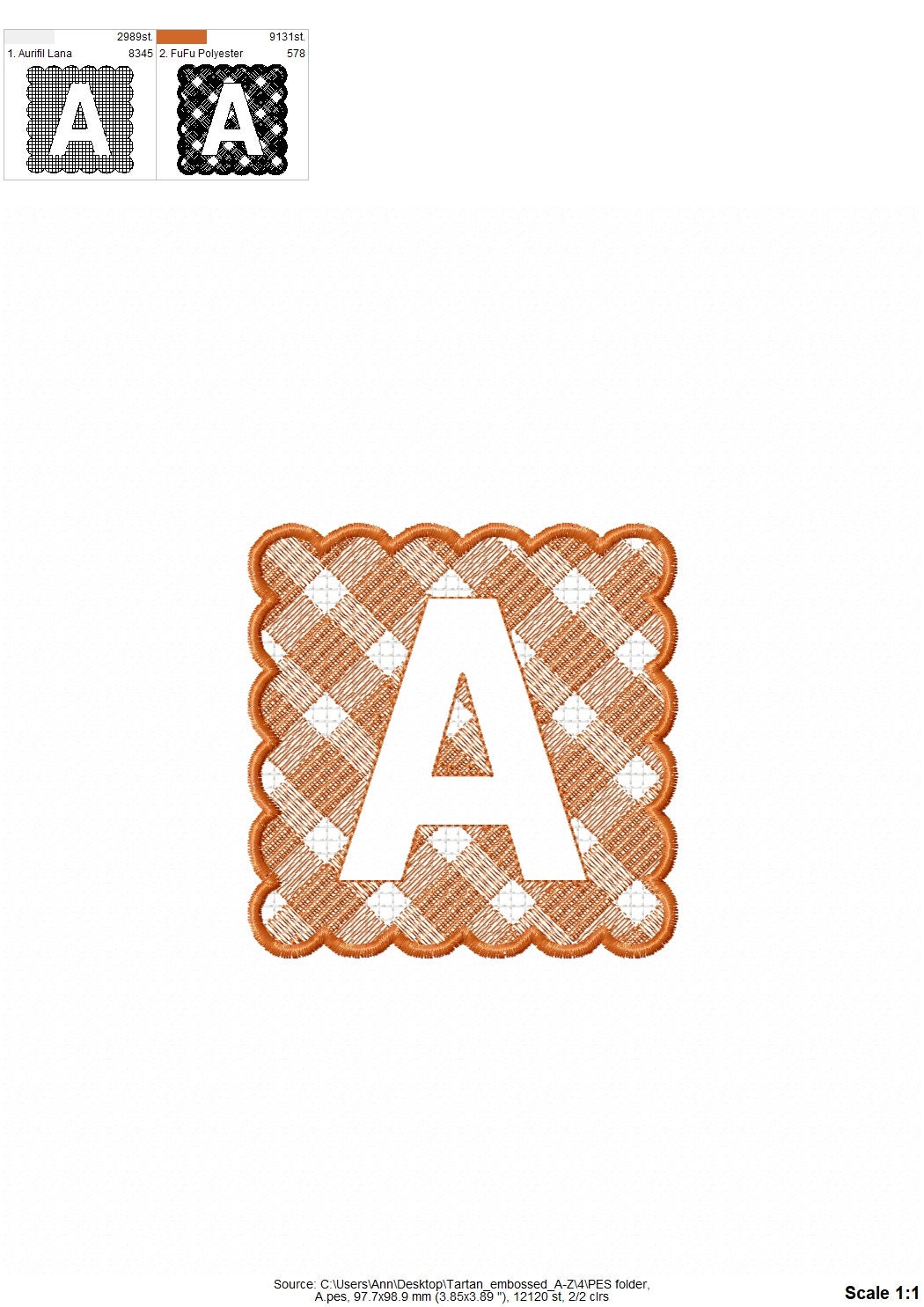 Embossed Towel Plaid Monogram Font