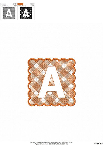Embossed Towel Plaid Monogram Font