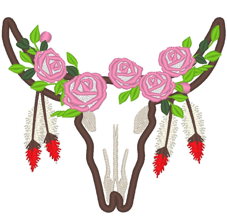 Buck Bull Cow Skull Floral Crown