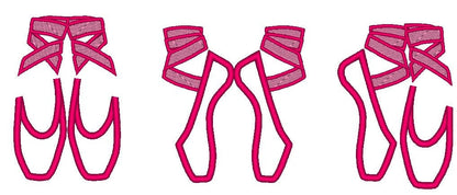 Ballerina Shoes Applique Set of 3
