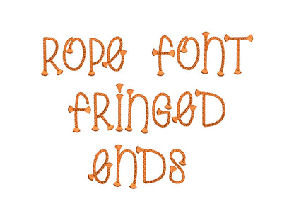 Rope stitch FONT with fringed ends tassel alphabet letters numbers