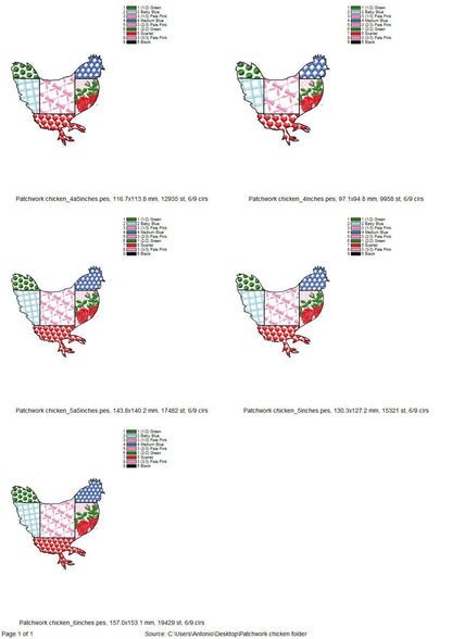 Patchwork Patterned Farm Chicken