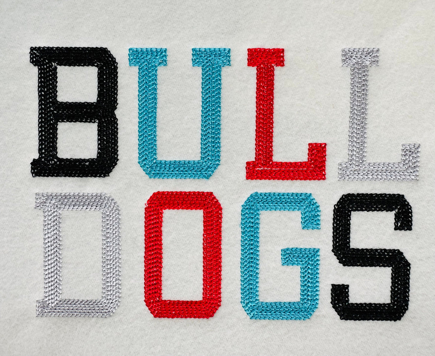 Chain Hand Stitch Effect Varsity Collegiate Font