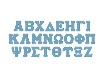 Large Zig Zag Outline Greek Font Applique