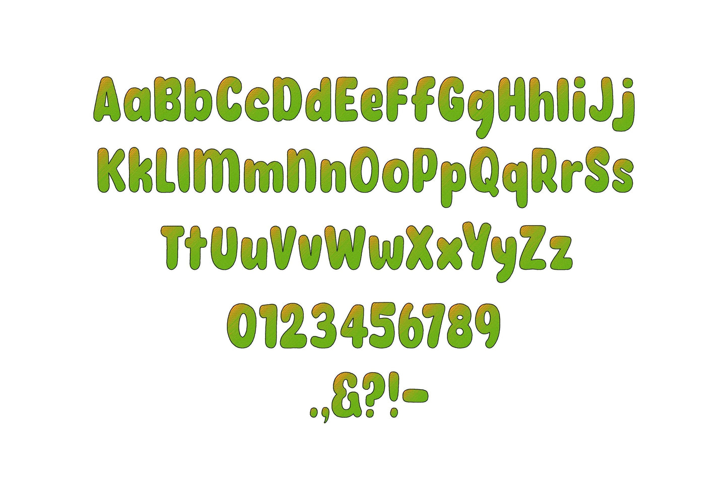 Iridescent Gradient Ombre Font Sweetie