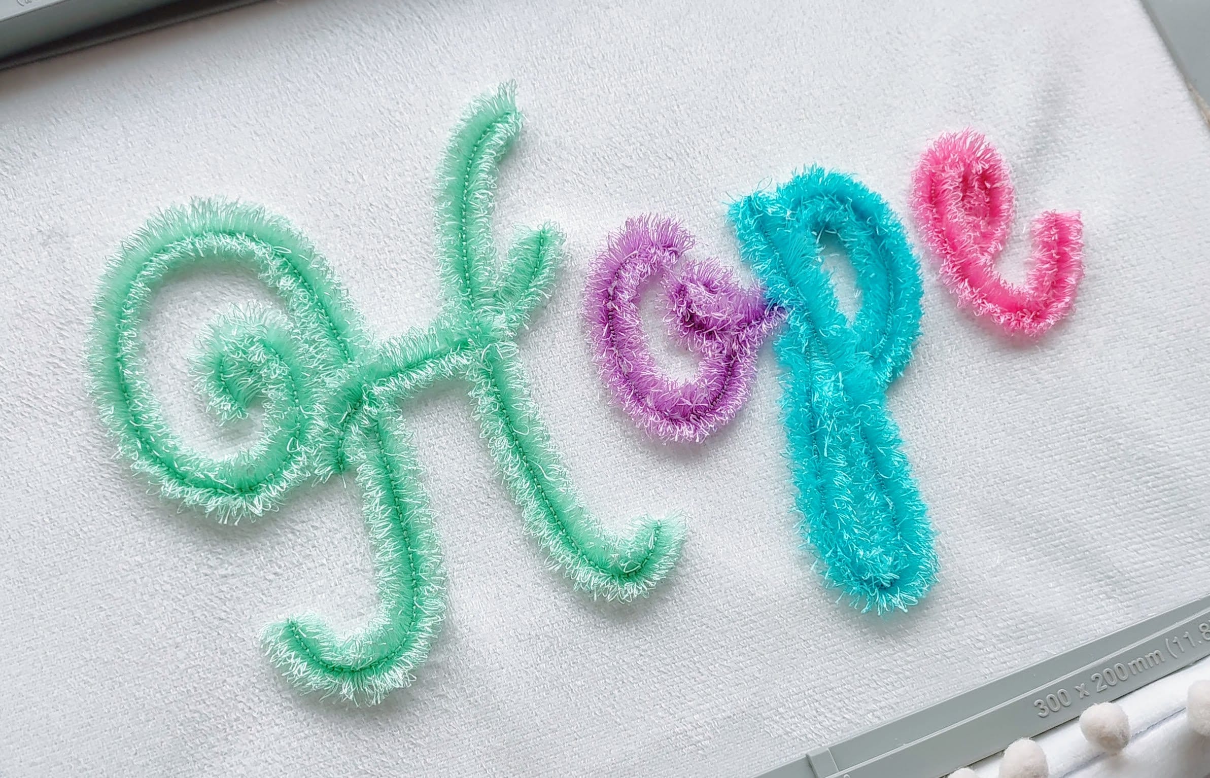 Big Fringe extra fluff! Fringed FONT alphabet letters machine ...