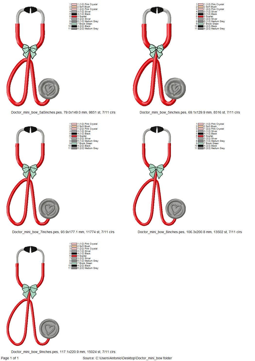 Therapist Medic Stethoscope with Bow
