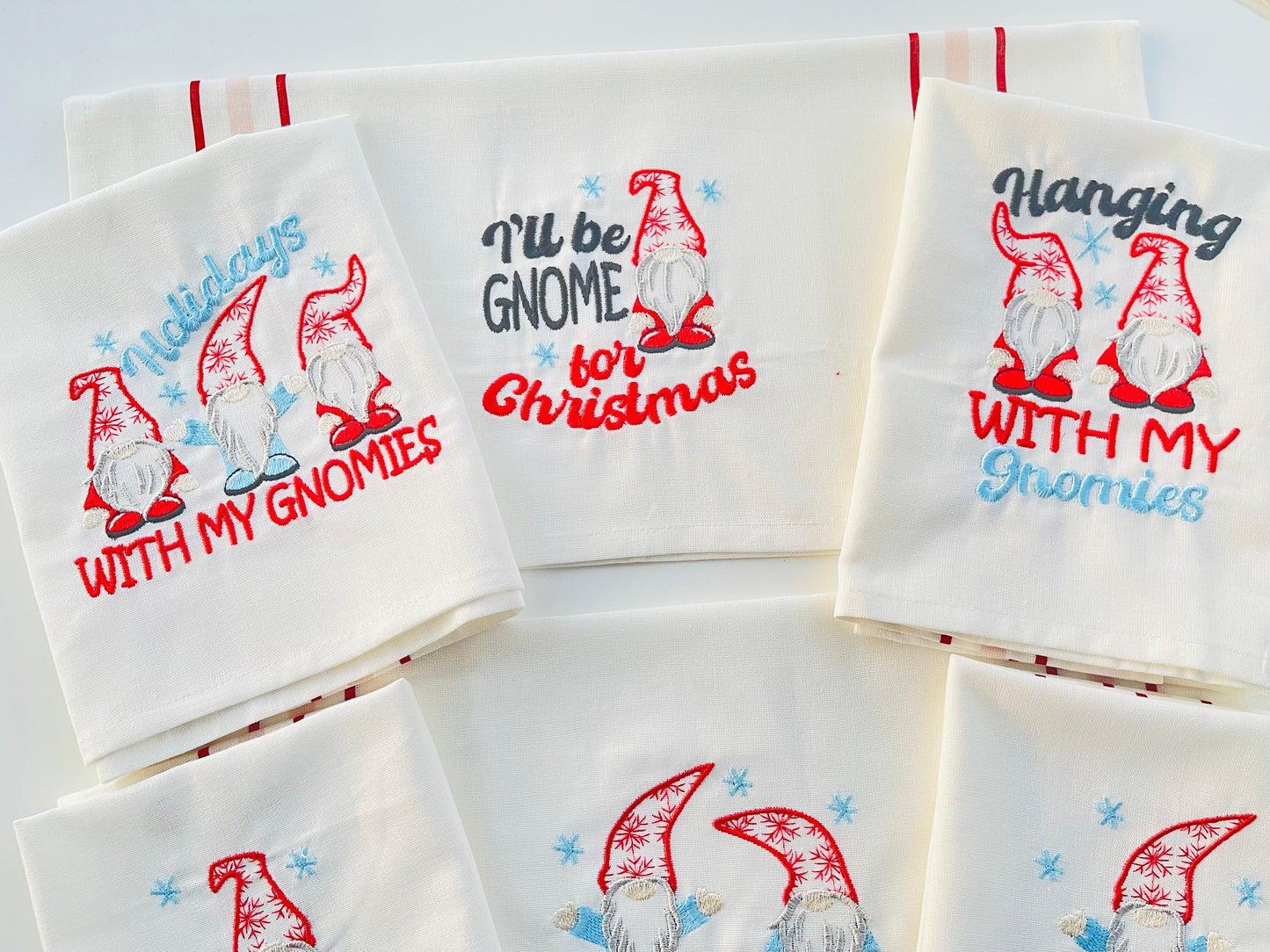 Merry Christmas kitchen Gnomies SET of 6 designs Kitchen towel cute