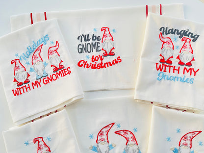 Merry Christmas kitchen Gnomies SET of 6 designs Kitchen towel cute