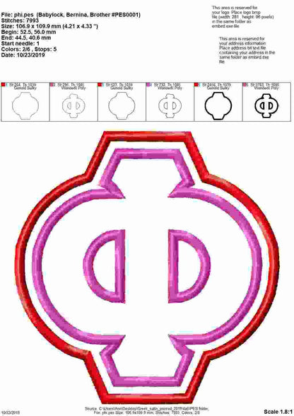 Sororities Greek Font Classic Double Applique
