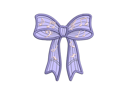 Music Notes Bow Applique