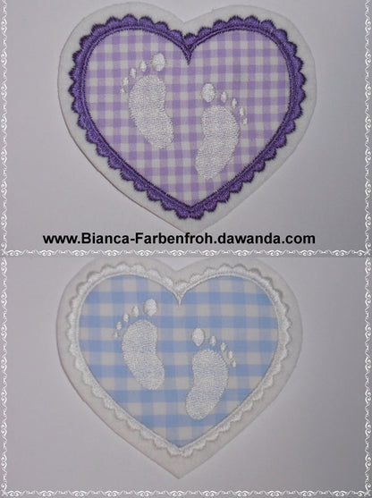 Baby Inside Hand and Footprint Applique Set