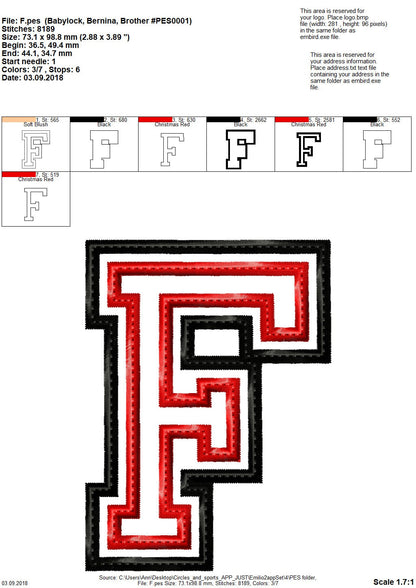 Double Applique Athletic Sport Font