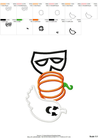 Little Boo Ghost with Pumpkin