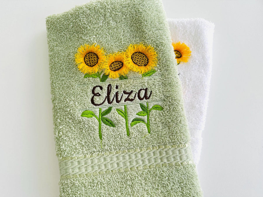 Split Sunflowers and mini Font SET Fringed Fluffy Fringe Sunflower