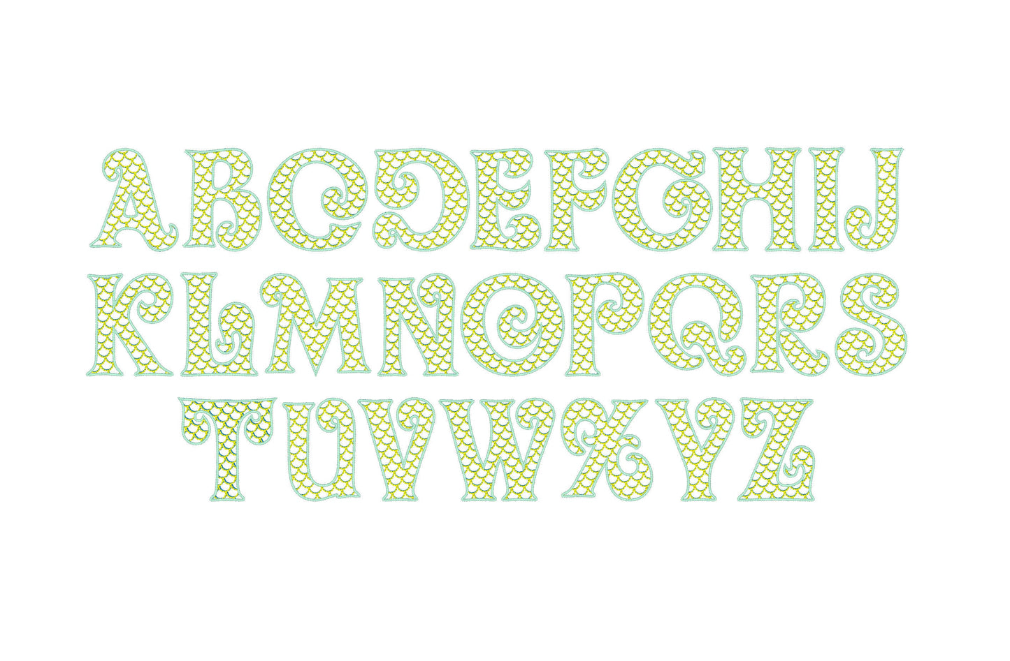 Mermaid Font Light Stitch