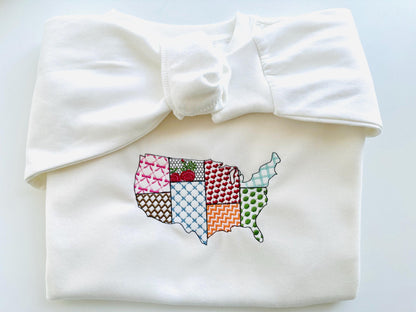 Patchwork USA States patterned US outline silhouette United States of