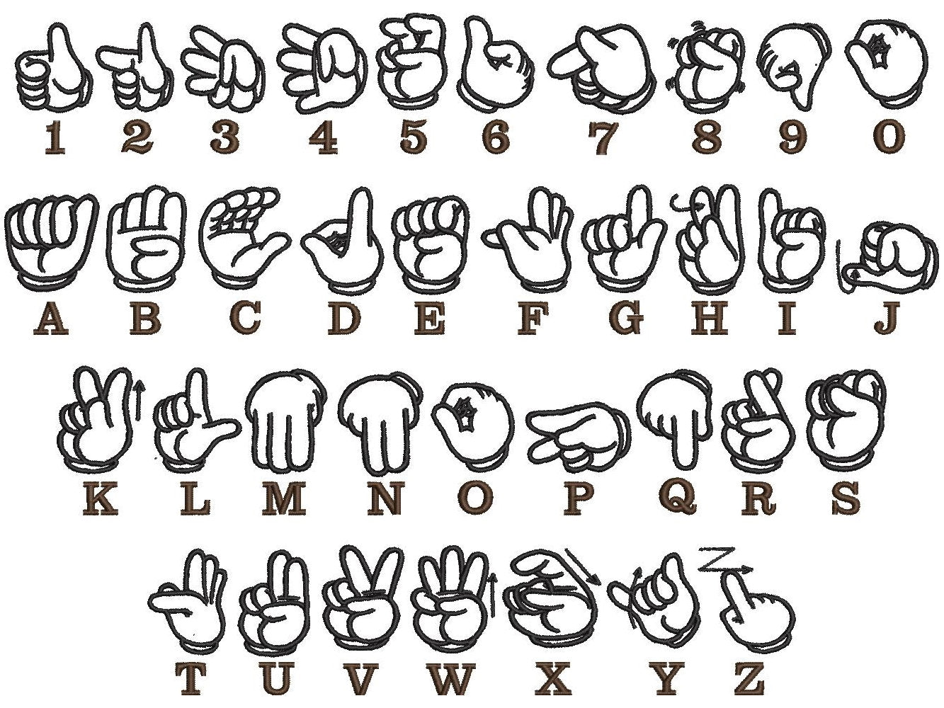 Hand Sign Language Font