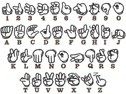 Hand Sign Language Font