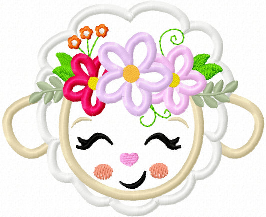 Little Lamb Sheep Face Applique