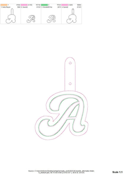 Puffy Puff Foam Handwritten Monogram Keychain