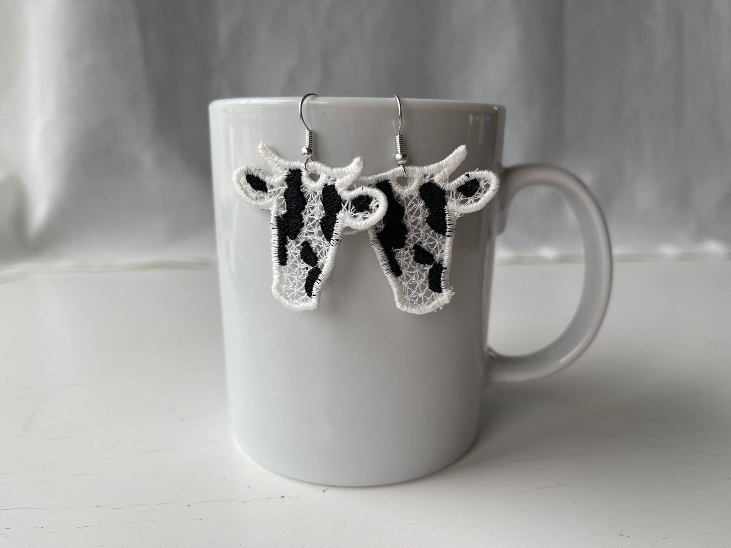 Farm Cow and Bow Earrings Charm FSL