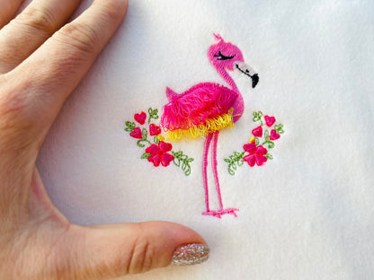 Fringed Floral Flamingo