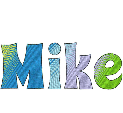 Gradient Iridescent Fill Stitch Font Mea