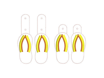 Fringed Summer Flip Flops Keychain