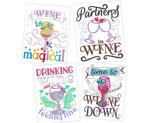 Kitchen Wine Quote Set of 4