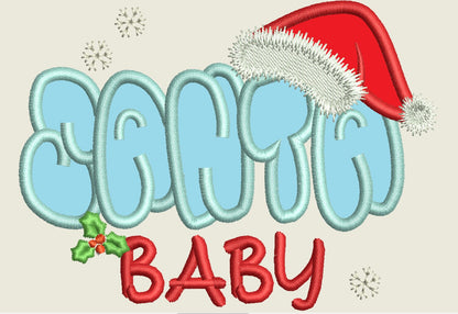 Christmas Santa baby cute applique machine embroidery design Christmas