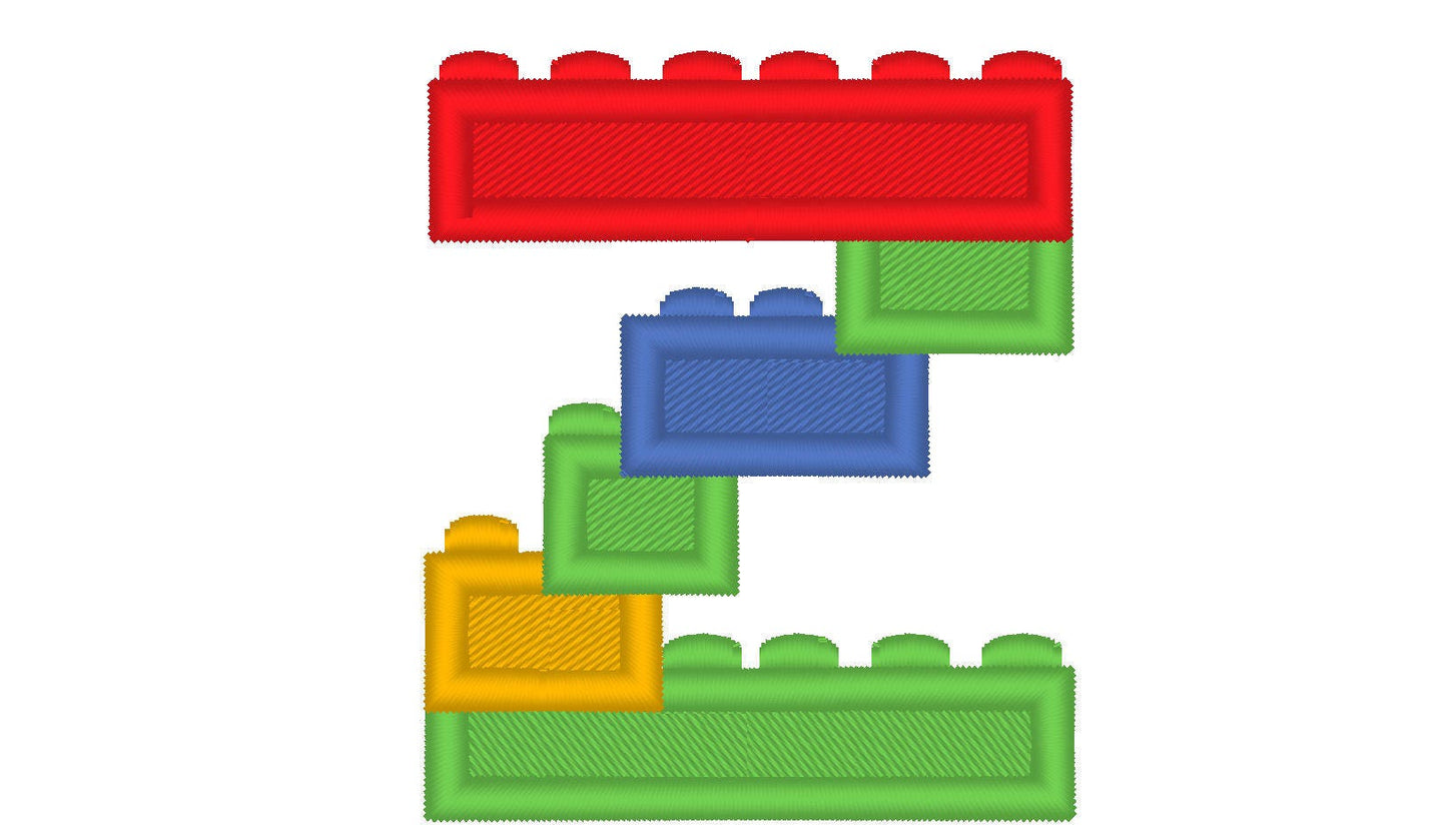 Bricks Fill Stitch Block Font