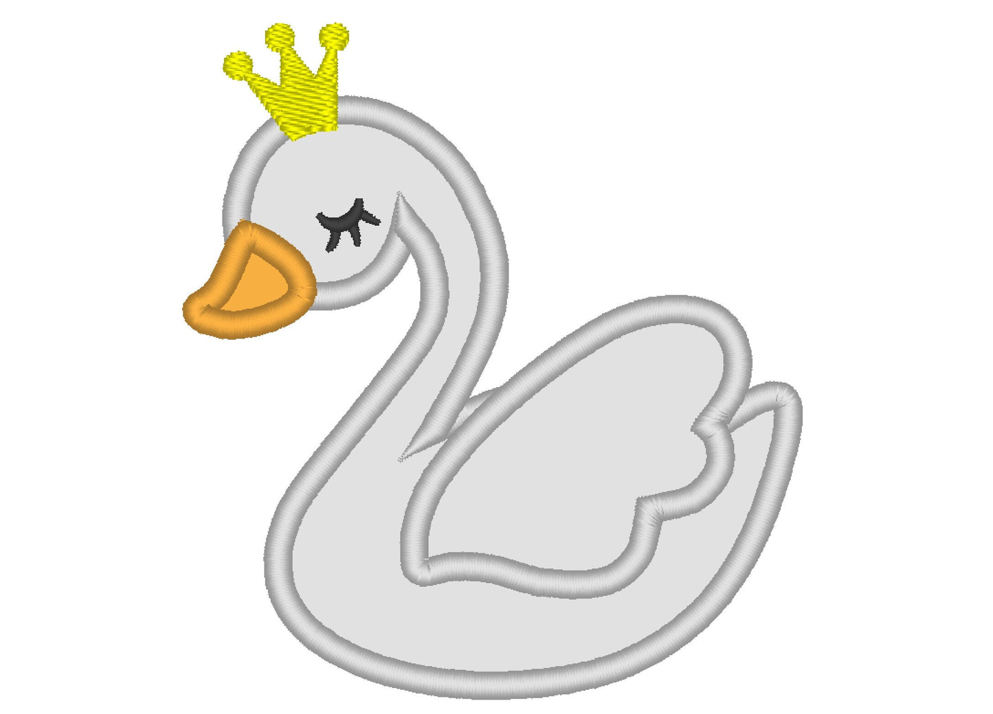Swan embroidery appliqué designs, swan pattern applique machine
