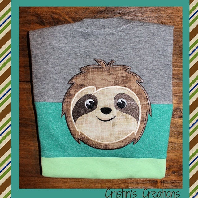 Sloth Face Applique