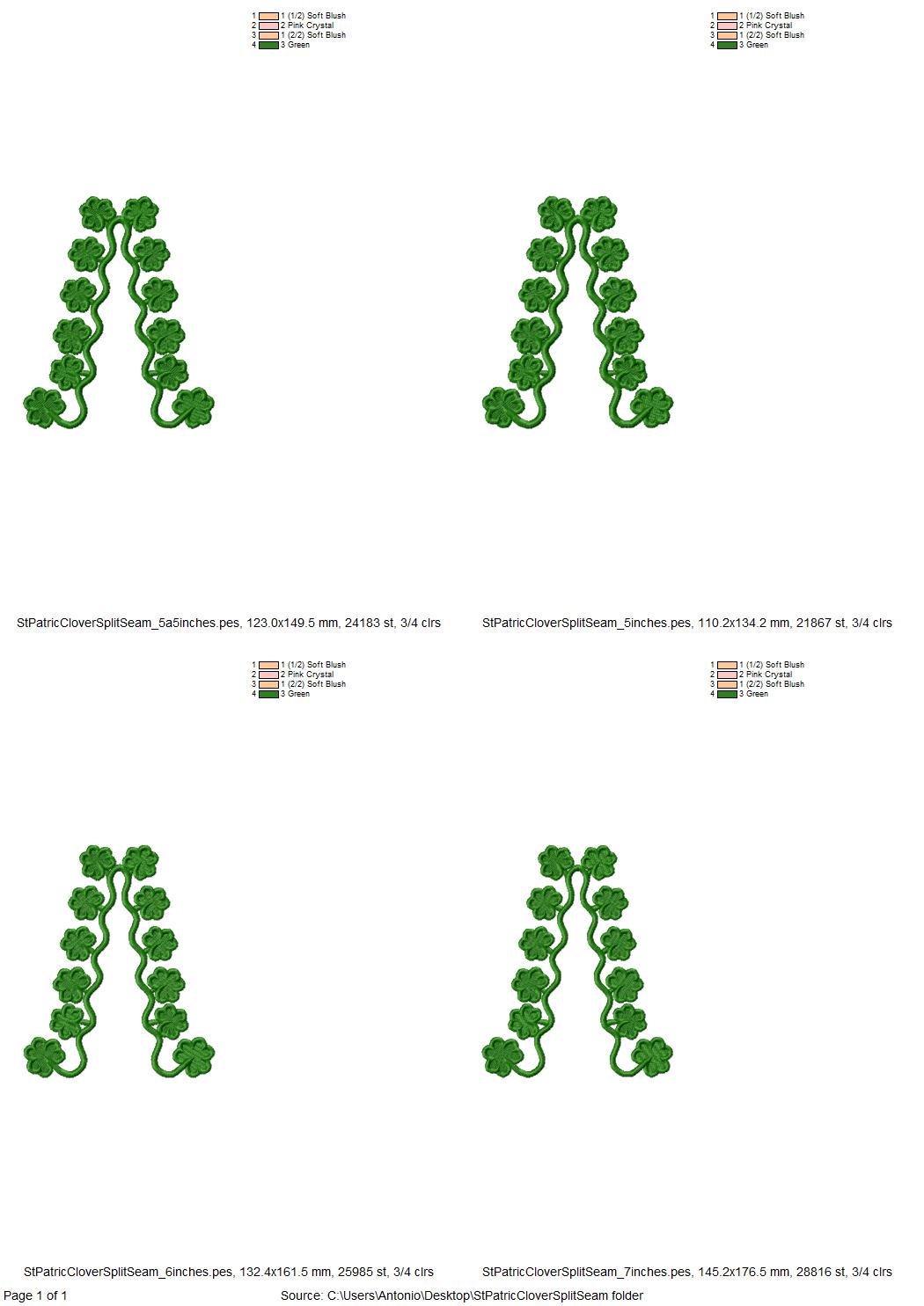 Shamrock Clover Scalloped Split Side Seam