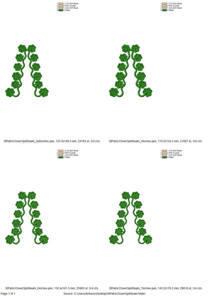 Shamrock Clover Scalloped Split Side Seam