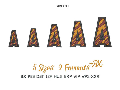 Tiger print embroidery Font MINI sizes machine embroidery designs Tiger