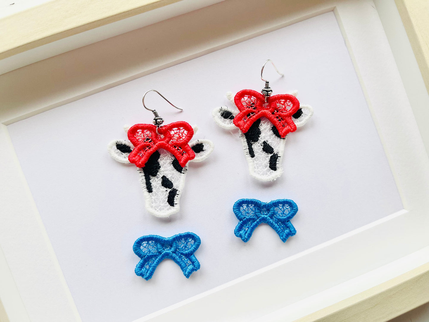 Farm Cow and Bow Earrings Charm FSL