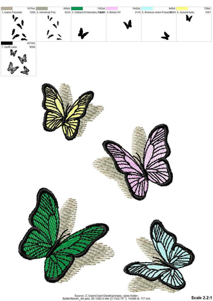 Mini Realistic Butterfly with Shadow