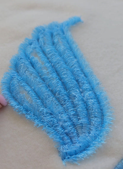 Fringed chenille Wings kids outfit machine embroidery designs many