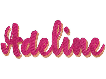 Adeline Script Shadow Font Fill Stitch