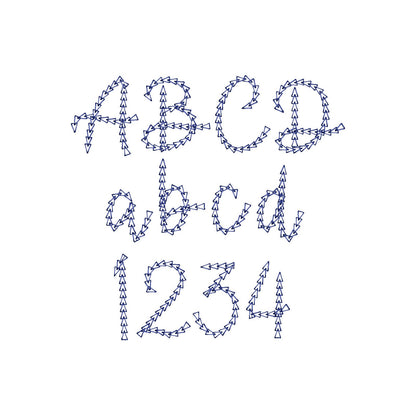 Quick Light Halmera Chain Stitch Font