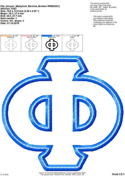 Sororities Greek Font Applique