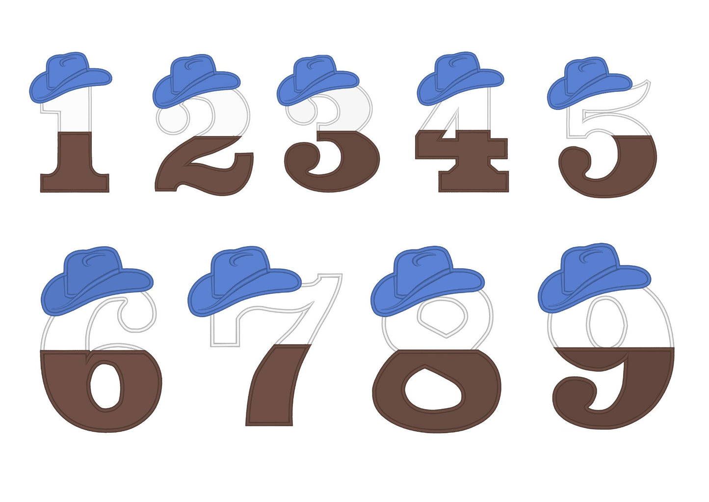 Little Cowboy Split Birthday Numbers