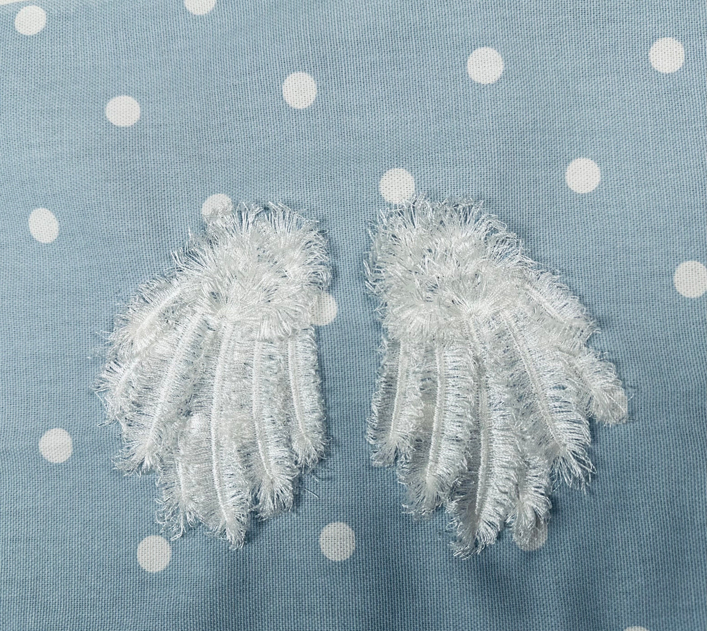 Fringed Angel Wings embroidered fuzzy wing machine embroidery designs