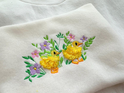 Fringed Little Ducks Floral Garden