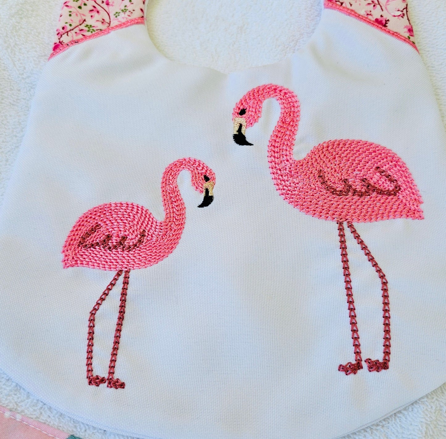 Chain stitch Flamingo embroidery chain flamingos machine embroidery