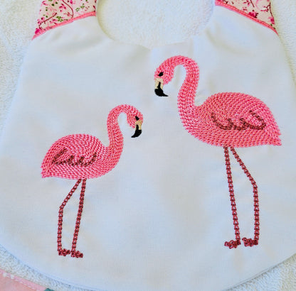 Chain stitch Flamingo embroidery chain flamingos machine embroidery