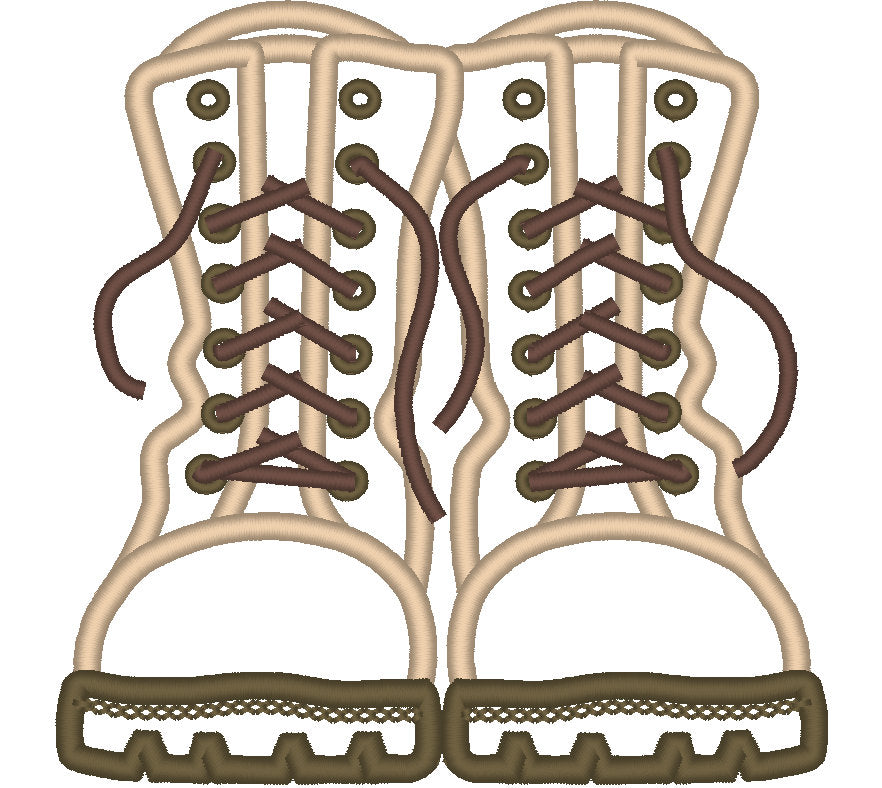 Combat Boots Applique and Fill Stitch